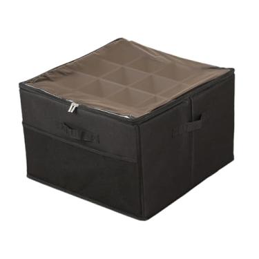 Imagem de Generic Organizador de sapatos para armário com capa contra poeira versátil com alças caixa de armazenamento de sapatos para saltos chinelos mocassins, Preto