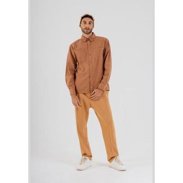 Imagem de Camisa Masculina em Sarja The Philippines, Marrom, P