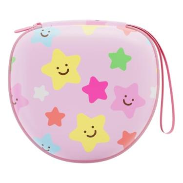 Imagem de XANAD Capa de fone de ouvido infantil compatível com iClever HS19 / BTH12 / Candy Bila/MIDOLA MD-B01 / noot Products/EarFun/IMYB Fone de ouvido infantil dobrável (estrela rosa) - Inter: 15,7 cm x 15,2