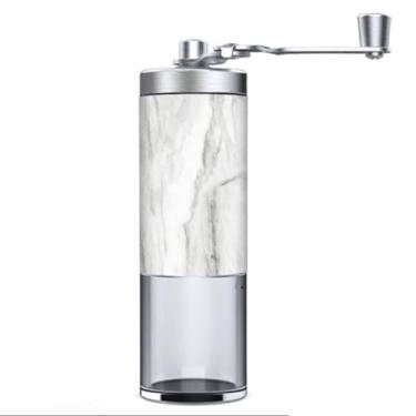 Imagem de WZZHHJ Moedor de café manual portátil — Corpo inoxidável 304 e rebarba de cerâmica, moagem ajustável e funil de 30 g, alça dobrável — casa, escritório, acampamento, presente para amantes de café