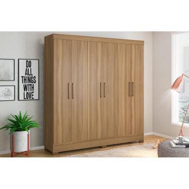Imagem de Guarda Roupa Casal 6 Portas e 3 Gavetas Prático Amêndola Touch - Demóbile