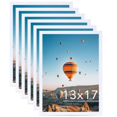 Imagem de Porta-retratos JCJMY 13x17cm branco, conjunto de 6 com acrílico