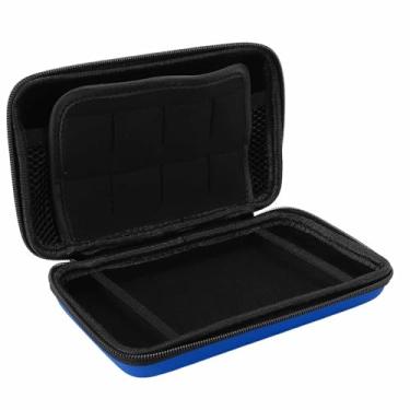 Imagem de Yunir Caixa de Transporte para Novos 3DS XL/2DS XL, Caixa de Proteção de Viagens de Proteção Dura Com Slots de Cartas de Jogo e Bolso Interno (Azul)