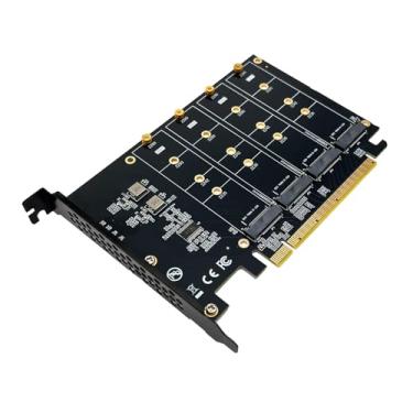 Imagem de Adaptador M.2 PCIe4.0 X16 para (4X) para NVMe SSD, requer suporte BIOS da placa mãe para bifurcação, aplicável ao sistema Windows Server/Windows/VMwareESX/ESXi/Freebsd/Centos/Ubuntu