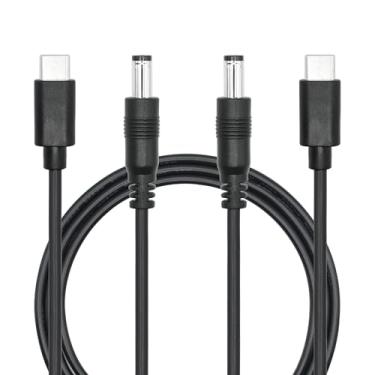 Imagem de Cabo de alimentação CC 5,5 mm x 2,5 mm para USB C 1 m/3 pés, DC 5525 macho para plugue USB tipo C macho 5V 3A, cabo de extensão de carregamento de energia, para lâmpada de mesa de LED, ventilador