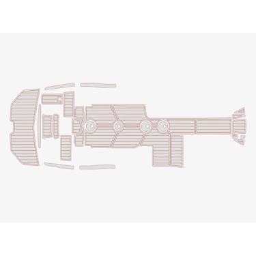 Imagem de Plataforma de natação Mastercraft X23 Cockpit 2015-2018 6 mm Espuma EVA Faux Teak Marine Floor (cinza sobre vermelho)