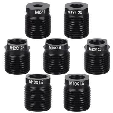 Imagem de 7pçs Kit Adaptador de Manopla de Câmbio, Transmissão Manual, Adaptador Universal Manopla Câmbio para Roscas Liga Alumínio M6 M8/M10/M12x1,25 M14 Kit Inserção Porca Instalação Rápida para Carro