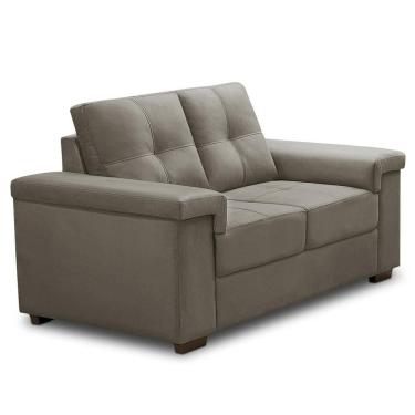 Imagem de Sofá 2 Lugares Para Sala De Estar Living 153cm Allon F04 Veludo Marrom Claro - Lyam Decor