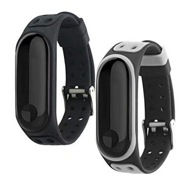 Imagem de T-BLUER Pulseiras para Xiaomi Mi Band 3, pulseira de substituição colorida de silicone para Xiaomi Miband 3/Mi Band 4 com fechos, pulseira de fitness, sem rastreador incluído