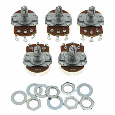 Imagem de Dopro Potenciômetro de guitarra linear com 5 peças de volume para guitarra elétrica 250 K com base de 24 mm com eixo curto e dividido B250K