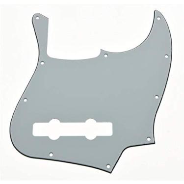 Imagem de Dopro 5 cordas Jazz Bass Pick Guard J Bass placa de arranhões para Fender EUA/Mexicano 5 cordas Jazz Bass branco 3 camadas