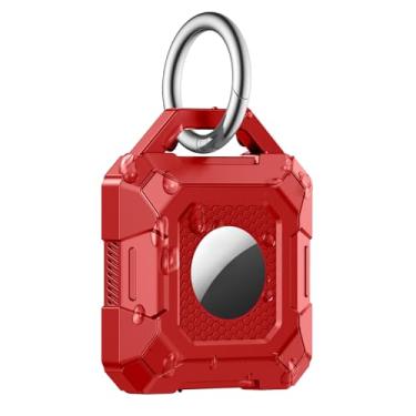 Imagem de Beydoa Suporte para chaveiro AirTag, compatível com Apple AirTag, à prova d'água para chave, mochila, bagagem, cachorro e gato (vermelho, 1 pacote)
