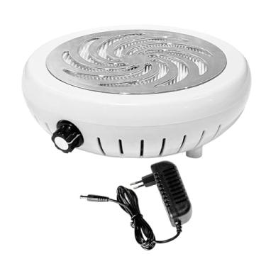 Imagem de OIIBWQ Coletor de pó elétrico para unhas, máquina de sucção de pó prática, super sucção, ferramenta para manicure e pedicure, Prata