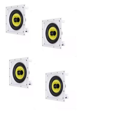 Imagem de Kit 4 Caixas De Som Acústicas Quadradas de Embutir Arandela JBL CI Plus 6S 160w Rms - Branca