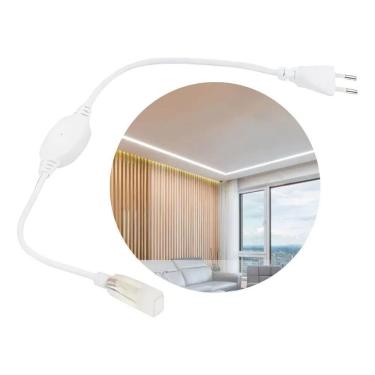 Imagem de 2X Fita Led Chata 3 Metros 6000K Branco Frio + Fonte Conecto