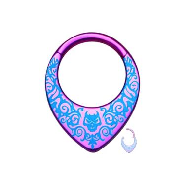 Imagem de DGhera Anéis e brincos de nariz 16G - Brincos de titânio hipoalergênicos - Joias corporais modernas e inovadoras (estilo H)