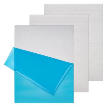 Imagem de OLYCRAFT 3 peças 6061 T651 chapa de alumínio 21 x 15 cm placa de alumínio coberta com película protetora 1,5 mm de espessura placa retangular lisa para artesanato industrial corte mecânico