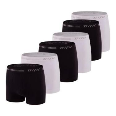 Imagem de Kit 6 Cuecas Box Masculina Sem Costura De Microfibra Trifil Lisa Básic