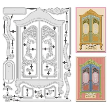 Imagem de UNICRAFTALE 32 peças de roupas de guarda-roupa matrizes de corte de metal para fazer cartões, cortes, porta de guarda-roupa, armários com borda de renda, modelo de estênceis em relevo para álbum de