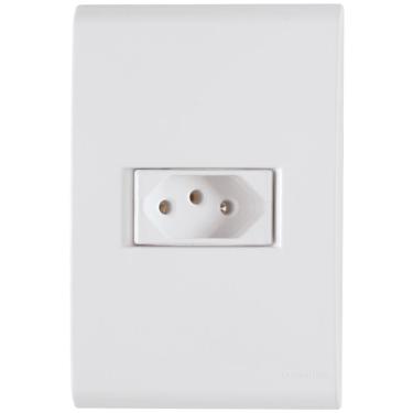 Imagem de Conjunto Liz Branco 4x2 com 1 Tomada 2P+T de 20 Ampères e 250 Volts - 57170013 - TRAMONTINA