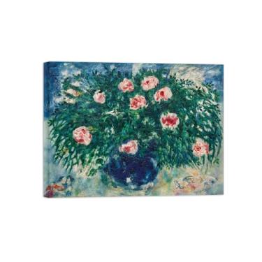 Imagem de Flores Pintura em tela Famosa Pintura Reprodução-Quadros para sala de estar-Vaso rosas-Pôster pronto para pendurar Tela Embrulhada 60x80cm