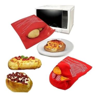 Imagem de SACO ASSAR BATATAS MICROONDAS COZINHAR LEGUMES BOLSA MULTIUSO LAVAVEL SEM OLEO POTATO EXPRESS PROFISSIONAL
