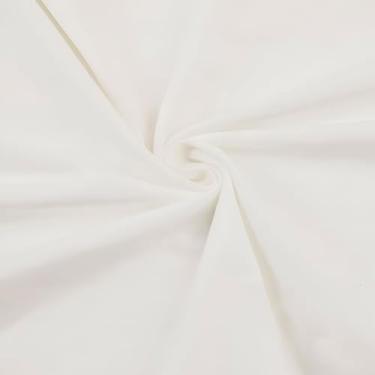 Imagem de Stylish Fabric Tecido de malha de jérsei de elastano de 152 cm de largura – Lycra, penteado 283 g, peso médio vendido pela The Yard para vestuário, leggings, roupas de bebê, costura DIY, branco 1