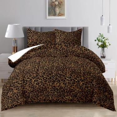 Imagem de Raphus cucullatus Conjunto de edredom Queen com estampa de leopardo marrom, estampa de guepardo, Queen, edredom de leopardo, cama de guepardo, decoração de quarto de animal