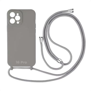 Imagem de Case Capa Capinha Facility Com Cordão Alça Para iPhone 16 Pro (Cinza)
