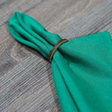 Imagem de Kit Guardanapo De Tecido Com 12 Peças com bainha Liso Oxford Buffet Mesa Posta, Jantar, Casamento, Festa, Natal e Decoração – Guardanapo de Pano Diversas Cores (Verde)