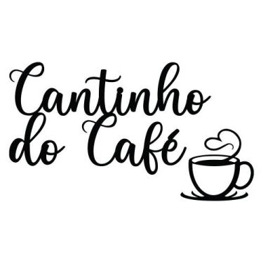 Imagem de Cantinho do Café 3D em MDF 3mm Fita Autoadesiva Preto Fosco - SHD Sole