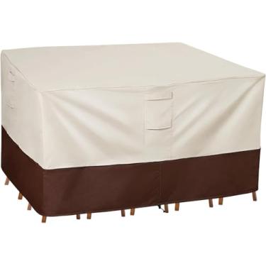 Imagem de Vailge Capa impermeável para móveis de pátio com alças acolchoadas, capa de mesa quadrada para pátio/área externa