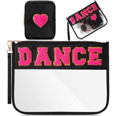 Imagem de Bolsa de maquiagem Hillban Dance Recital Gifts Chenille Letter Patch