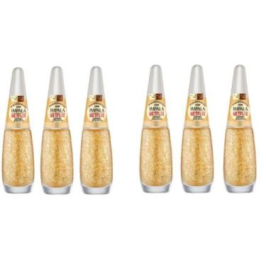 Imagem de Kit 6 Esmaltes Glitter Flocado Impala Netflix Maratonando Aclamado Pel