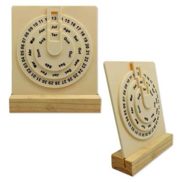 Imagem de Calendário Permanente Decorativo Mesa Base Madeira E - Negocio de geni