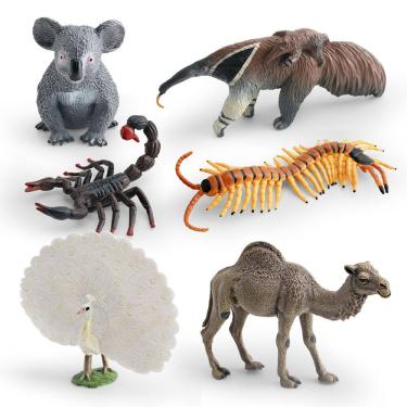 Imagem de Conjunto de estatuetas de vida selvagem, 6 peças - 6 modelos realistas de animais em PVC