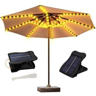 Imagem de Luzes de guarda-chuva de pátio ZNYCYE Solar 112 LED 8 modos à prova d'