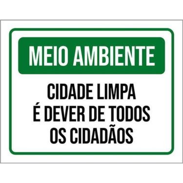 Imagem de Kit 5 Placas Meio Ambiente Cidade Limpa É Dever De Todos