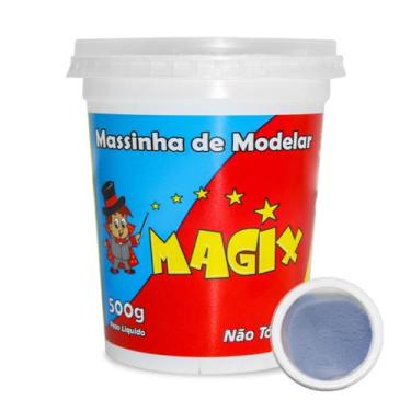 Imagem de Pote Massinha De Modelar Infantil Escolar Atoxica Magix 500g, Azul