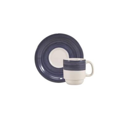 Imagem de Xícara Café com Pires 70 ml Porcelana Schmidt - Dec. Cilíndrica Pintur