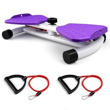 Imagem de Máquina de torção de cintura com capacidade de peso de 136 kg, treino abdominal para cintura fina e exercício abdominal central, equipamento de ginástica em casa sem ruído para mulheres e homens, roxo