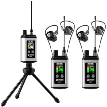 Imagem de Debra EST-12 Pro Monitor de ouvido estéreo sem fio, IEM sem fio, sistema de monitoramento portátil recarregável com 20 canais e emparelhamento automático, ideal para gravação ao vivo, gravação e