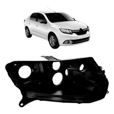 Imagem de Compatível com Sandero 14/19 Logan 14/19 carcaça de farol direito reposição automotiva durável para manutenção prática mantendo encaixe e estética originais