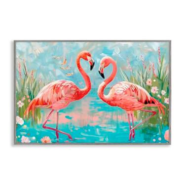 Imagem de Stupell Industries Arte giclée emoldurada cinza flamingo moderno, design por LSR Design Studio, 20 x 30