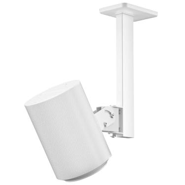 Imagem de Suporte de alto-falante para Sonos Era 100 suporte de teto – inclinação +15°/-30° e giro ± 90° suporte de teto ajustável para montagem de alto-falante Sonos Era 100 para melhor som fácil de instalar