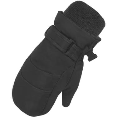 Imagem de MAGARROW Luvas infantis para inverno quente inverno neve esqui à prova de vento (preto, 6-8 anos)