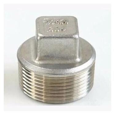 Imagem de WWECCQIJ Conexão rosqueada macho BSP 3/20.3 cm encaixe de tubo de aço inoxidável 304 cabeça quadrada escareada pressão operacional 2,5 Mpa