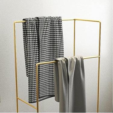 Imagem de Toalheiros, toalheiro autônomo freestandi toalheiro de metal com cesto curvo e lavanderia para organizar facilmente roupas e espaço de armazenamento/D/42 * 26 * 90 cm