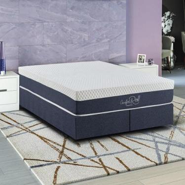 Imagem de Base Sommier Cama Box Queen Kappesberg Linho Jeans 158x198