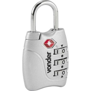 Imagem de Cadeado TSA Com Segredo 3 Algarismos Prata Vonder